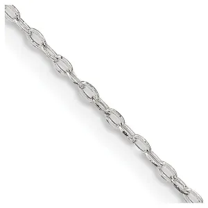 Sterling Silver 1.4mm Flat Oval Cable Chain Necklace w/2in ext.