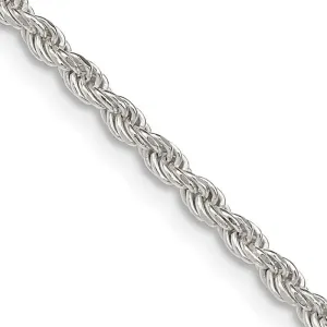 Sterling Silver 2.25mm Diamond-cut Rope Chain Necklace