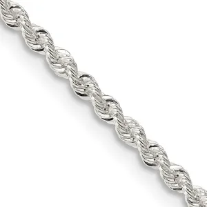 Sterling Silver 2.3mm Solid Rope Chain Necklace