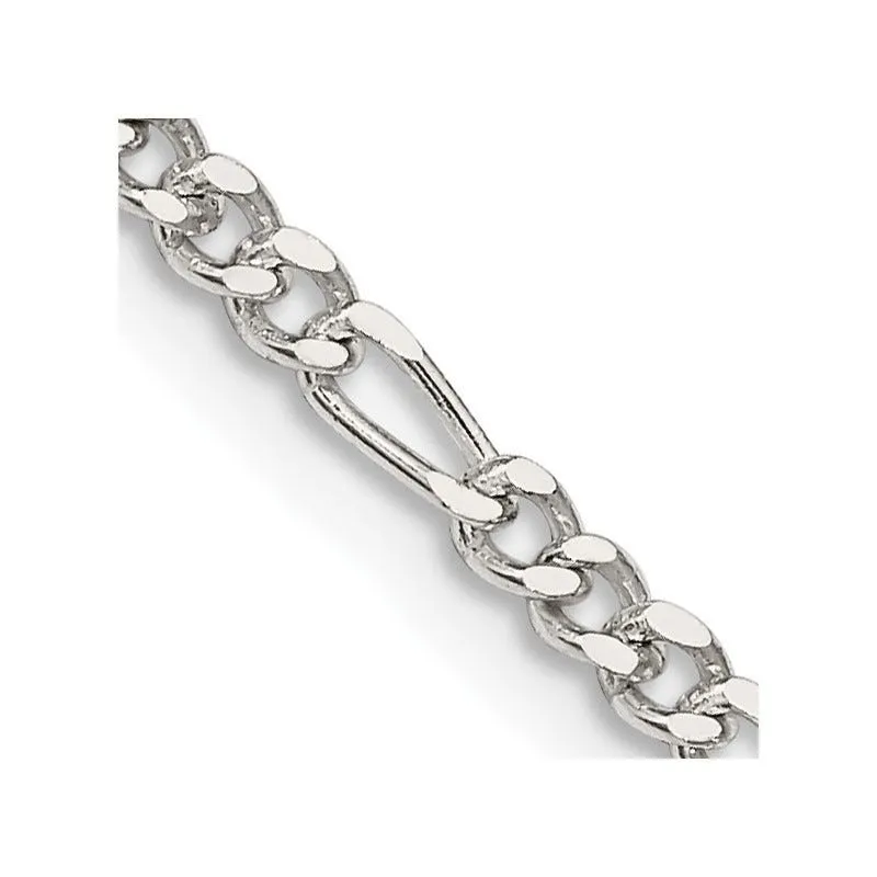 Sterling Silver 2.5mm Figaro Chain Necklace