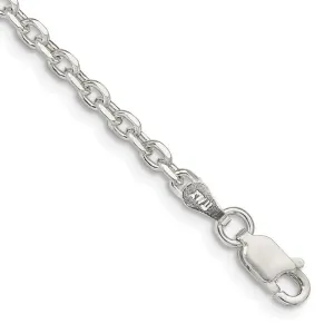 Sterling Silver 2.75mm Diamond-cut Forzantina Cable Chain Bracelet