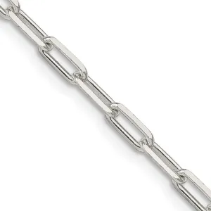 Sterling Silver 3.25mm Elongated Open Link Chain Necklace