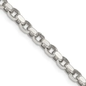 Sterling Silver 3.5mm Diamond-cut Rolo Chain Necklace