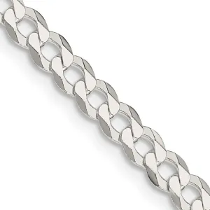 Sterling Silver 4.5mm Flat Curb Chain Necklace