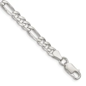 Sterling Silver 5.5mm Figaro Chain Bracelet