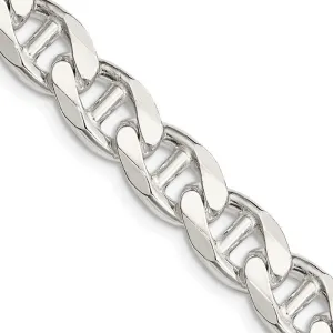 Sterling Silver 9mm Flat Cuban Anchor Chain Necklace