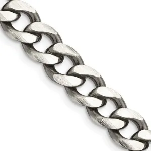 Sterling Silver Antiqued 7.5mm Curb Chain Necklace