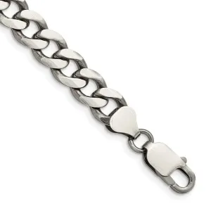 Sterling Silver Antiqued 8mm Curb Chain Bracelet