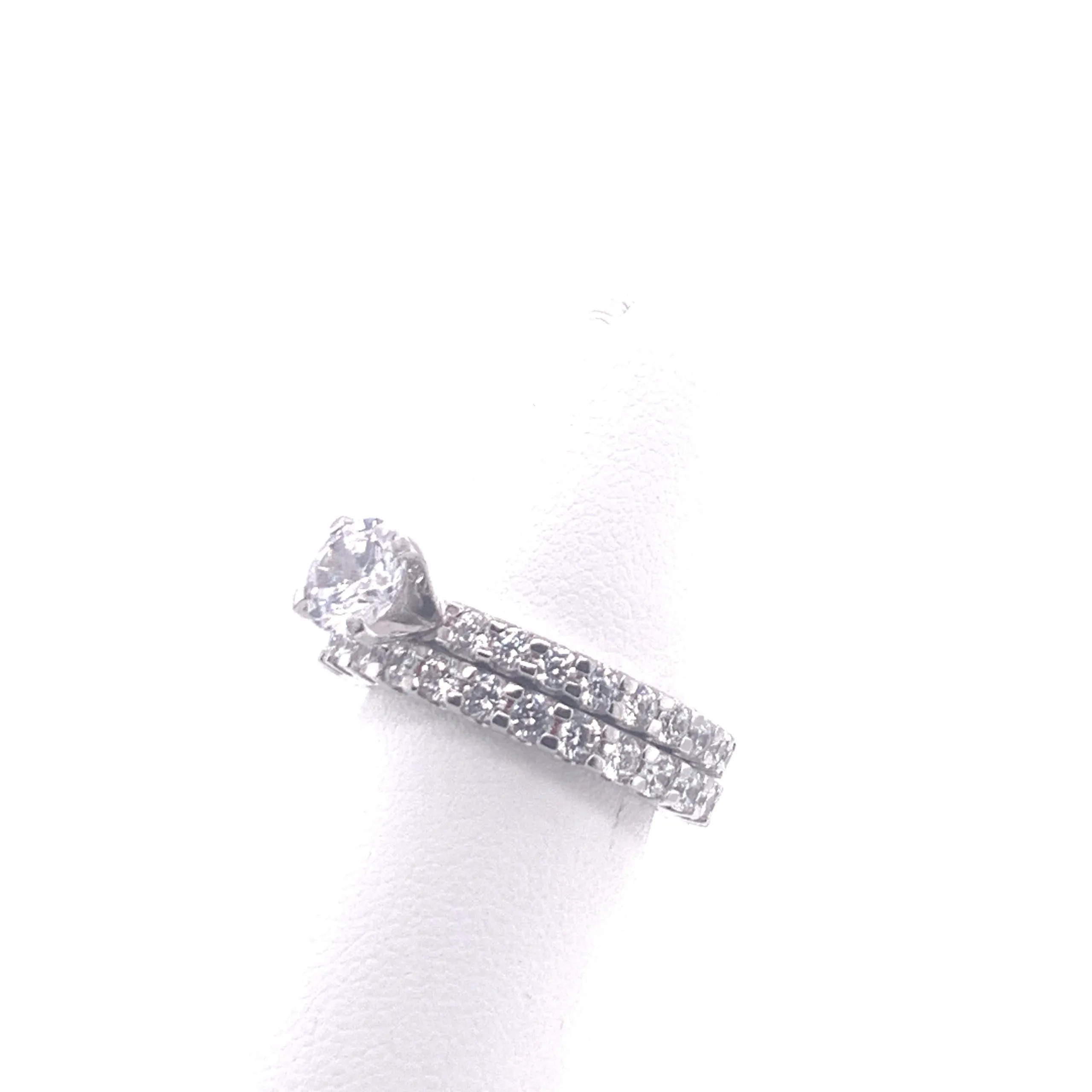 Sterling Silver Cubic Zirconia Eternity Band Bridal Set