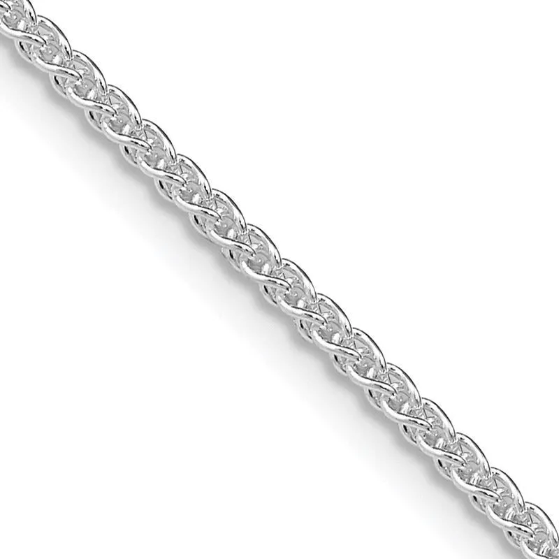 Sterling Silver Rhodium-plated 1.6mm Round Spiga Chain Necklace