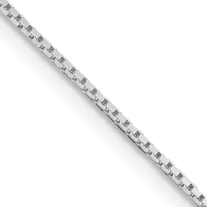 Sterling Silver Rhodium-plated .6mm Mirror Box Chain Necklace w/2in ext.