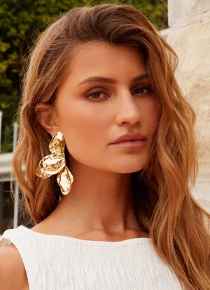 Stonelet Statement Earrings - Gold