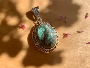 Tibetan Turquoise Zuma Pendant - Reg. Oval