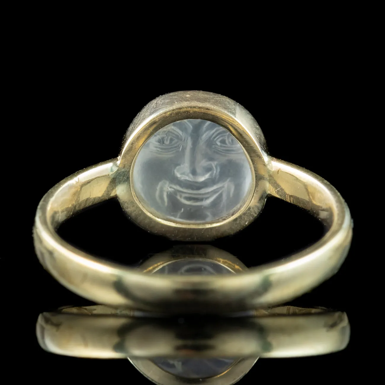 Victorian Style Man In The Moon Moonstone Ring