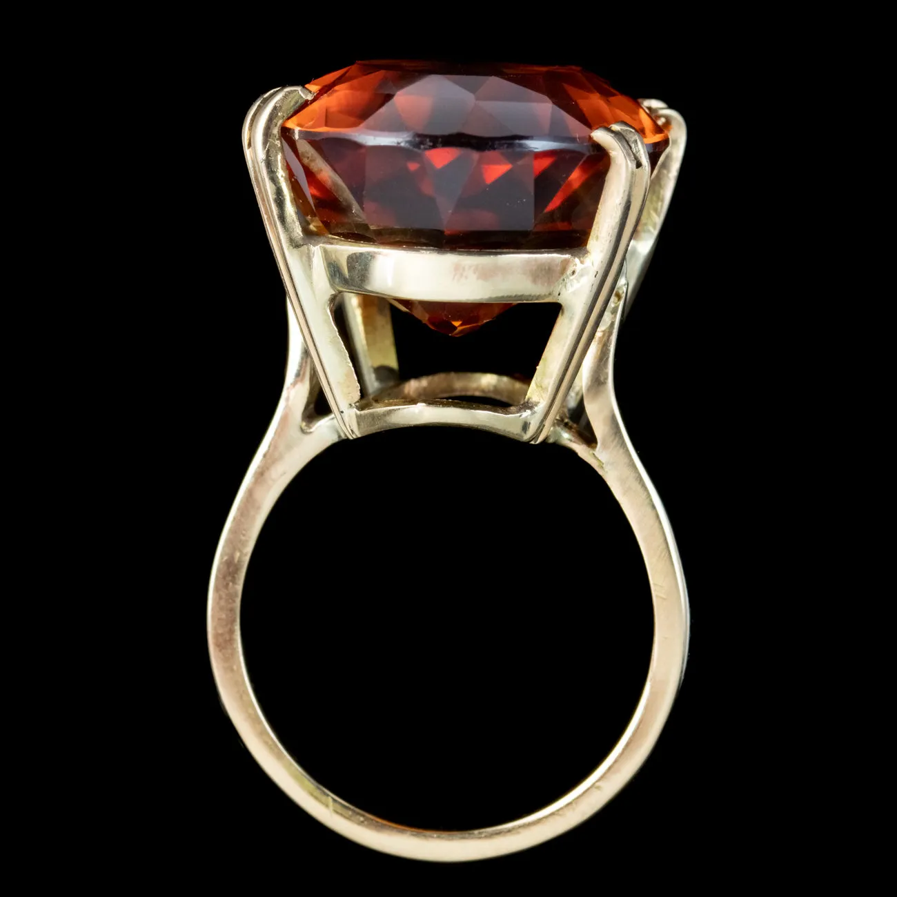 Vintage Citrine Cocktail Ring 18ct Gold 17ct Citrine