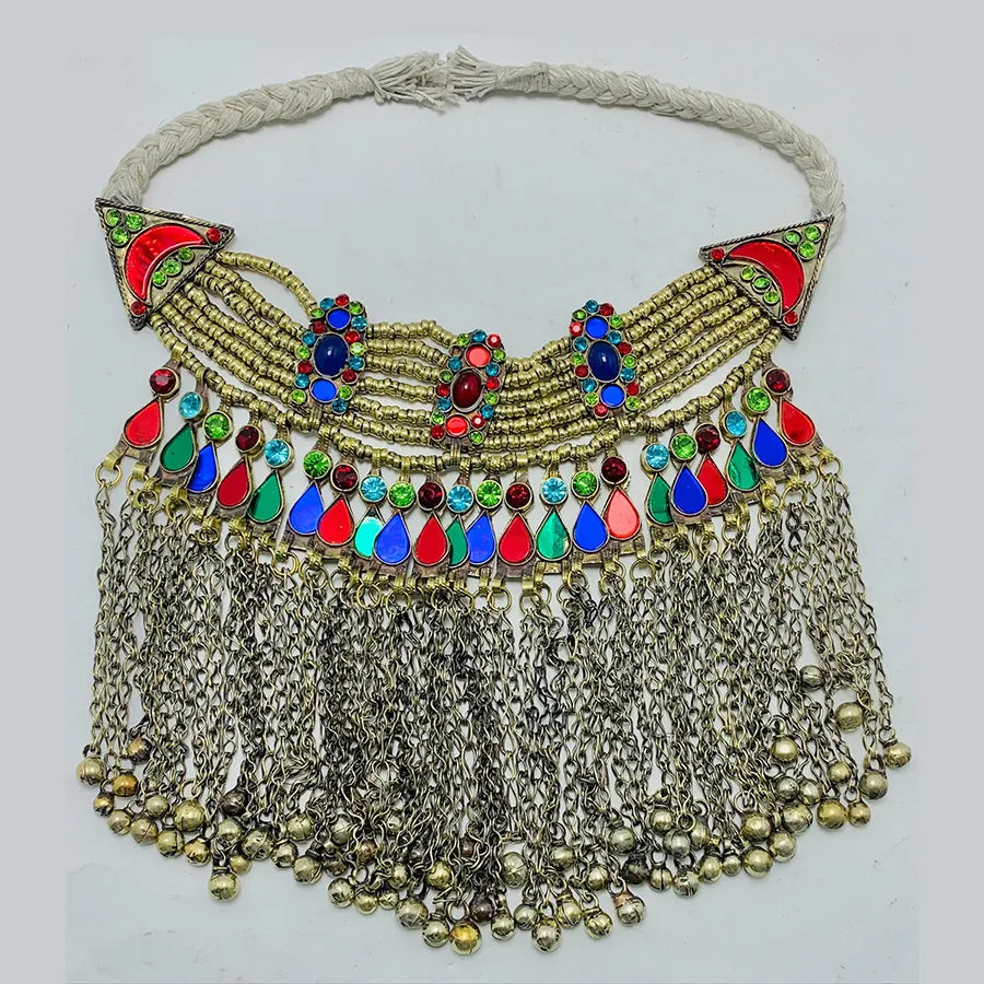 Vintage Long Bells Tribal Necklace