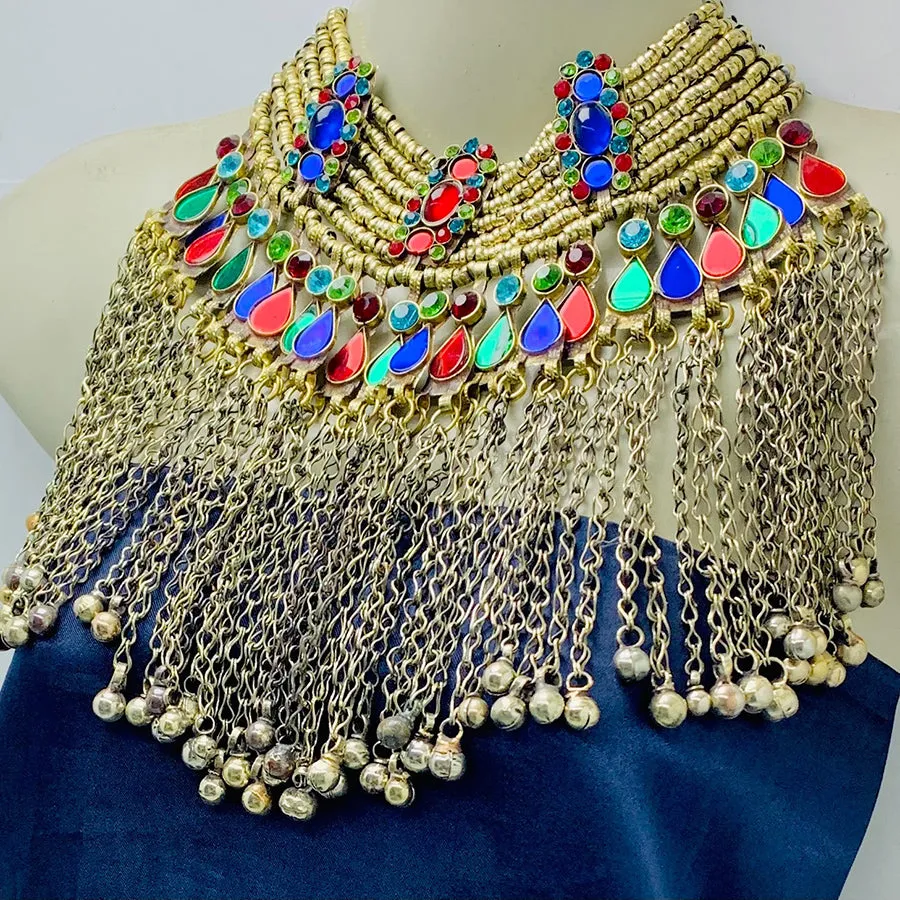 Vintage Long Bells Tribal Necklace