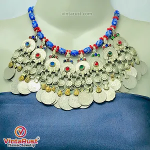 Vintage Massive Tribal Coins Choker Necklace