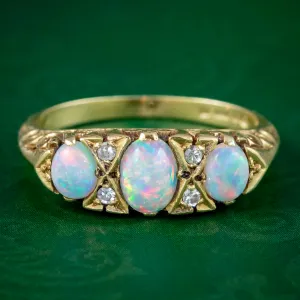 Vintage Opal Diamond Ring 0.74ct Opal Dated 1976