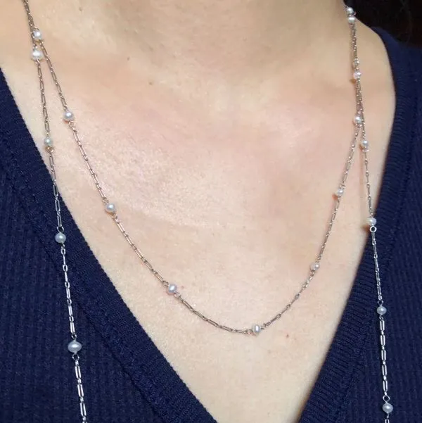 Vintage Pearl Chain Necklace