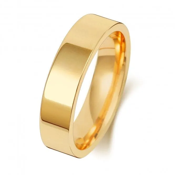 Wedding Band 18K Flat Court 5mm-1.75 Wedding  Ring WQ125H