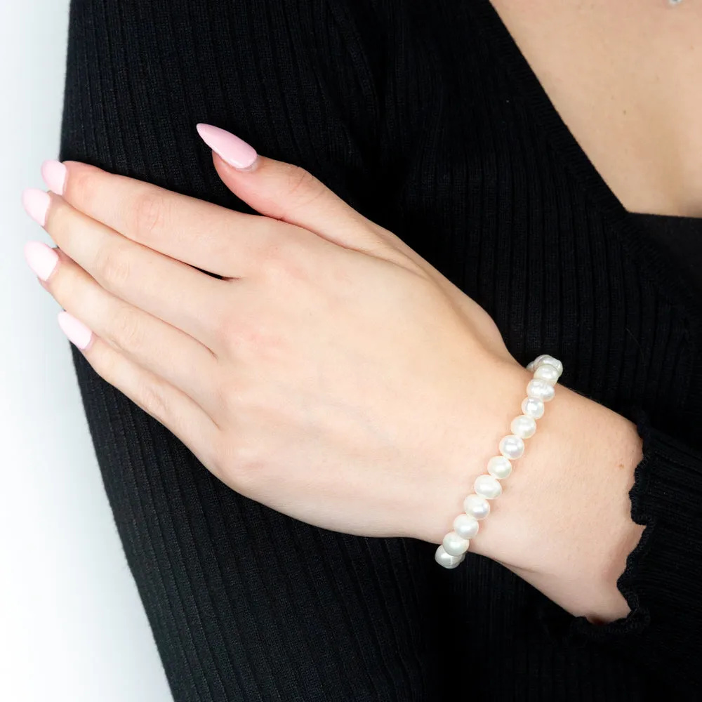 White 7.5-8mm Freshwater Pearl Bracelet